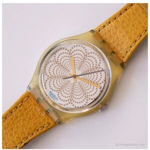 1992 Swatch GK144 DAIQUIRI Watch | Vintage Yellow Illusion Watch